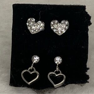 SET OF TWO AVON HEART PIERCED EARRINGS